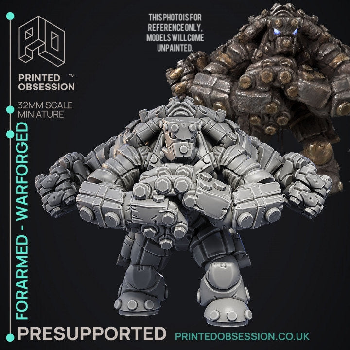 Forearmed-Warforged-Printed Obsession Games- tabletop wargame miniature
