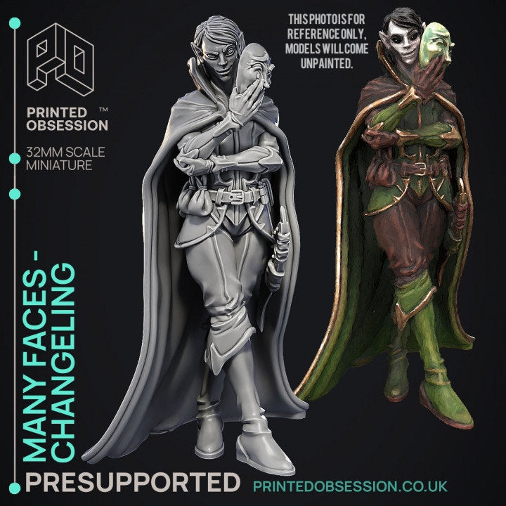 Many Faces-Changeling-Printed Obsession Games- tabletop wargame miniature